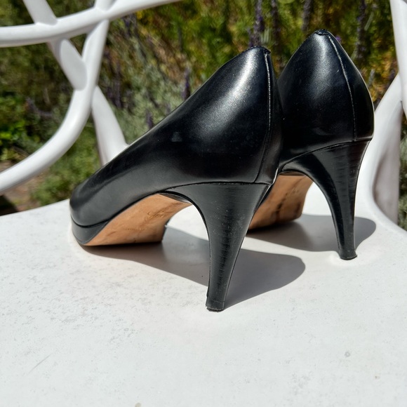 Black leather Cole Haan hidden platform Nike Air heels, size 11b - Picture 3 of 8